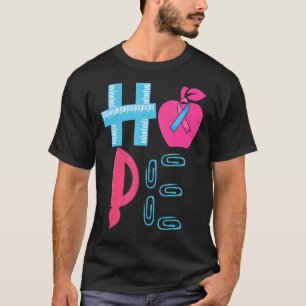 ホープSIDS認識度ピンク&ブルーリボン先生 Tシャツ
