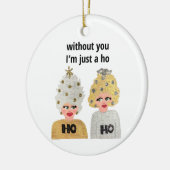 ホーホクリスマスレディースオーナメント-金ゴールドとシルバー セラミックオーナメント (左)