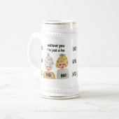 ホーホクリスマスレディーススタイン – 金ゴールドとシルバー ビールジョッキ (正面左)