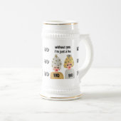 ホーホクリスマスレディーススタイン – 金ゴールドとシルバー ビールジョッキ (正面右)