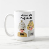 ホーホクリスマスレディースマグ – 金ゴールドとシルバー コーヒーマグカップ (左)