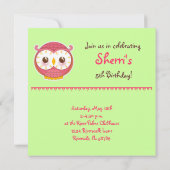 ホーホフクロウ招待状 招待状 (裏面)