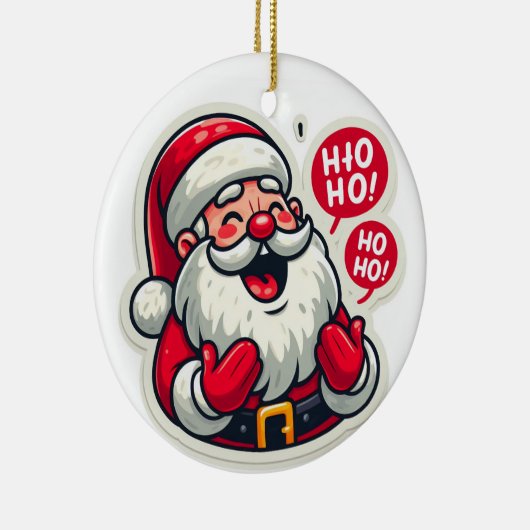 ホーホホリデーズサンタズフェスティバル挨拶 セラミックオーナメント (右)