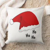 ホーホーおもしろいかわいいサンタハット赤と白クリスマス クッション (ブランケット)