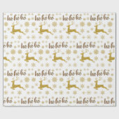 ホーホーかわいい光沢のあるグラムゴールデン高級クリスマスギフト ラッピングペーパー (フラット)