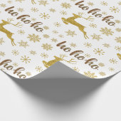 ホーホーかわいい光沢のあるグラムゴールデン高級クリスマスギフト ラッピングペーパー (角)