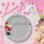 ホーホーのサンタが見える ペーパープレート (パーティー)