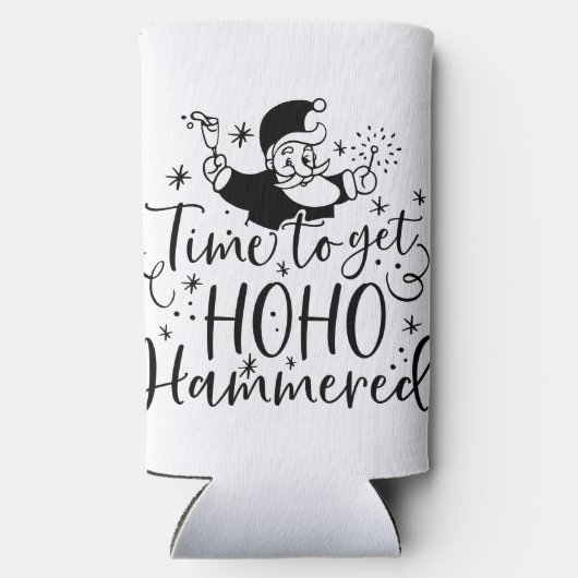 ホーホーを打ち付ける時間 |クリスマス飲みユーモア スリム缶クーラー (裏面)