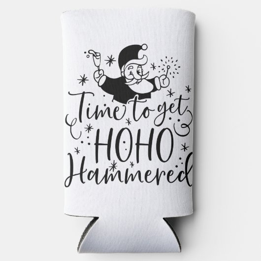 ホーホーを打ち付ける時間 |クリスマス飲みユーモア スリム缶クーラー (正面)