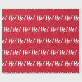 ホーホータイポグラフィシーズンクリスマスレッドホリデイ ラッピングペーパー (フラット)