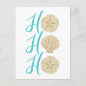 ホーホービーチクリスマスサンドドルとシェル シーズンポストカード (正面)