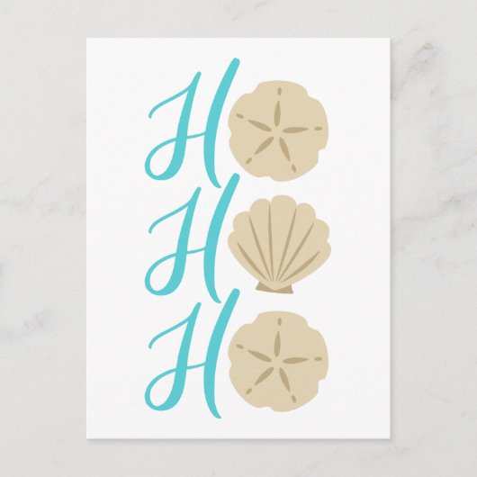 ホーホービーチクリスマスサンドドルとシェル シーズンポストカード (正面)