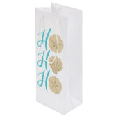 ホーホービーチクリスマスサンドドルとシェル ワインギフトバッグ (裏面アングル)