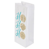 ホーホービーチクリスマスサンドドルとシェル ワインギフトバッグ (正面アングル)