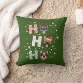 ホーホーフランスのブルドッグメリークリスマス クッション (ブランケット)