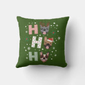 ホーホーフランスのブルドッグメリークリスマス クッション (裏面)