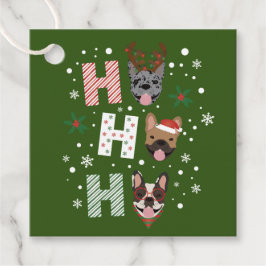 ホーホーフランスのブルドッグメリークリスマス フェイバータグ