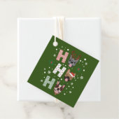 ホーホーフランスのブルドッグメリークリスマス フェイバータグ (インサイチュ)