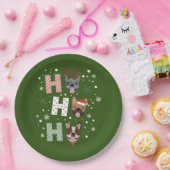 ホーホーフランスのブルドッグメリークリスマス ペーパープレート (パーティー)