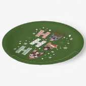 ホーホーフランスのブルドッグメリークリスマス ペーパープレート (アングル)