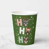 ホーホーフランスのブルドッグメリークリスマス 紙コップ (裏面)