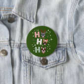 ホーホーフランスのブルドッグメリークリスマス 缶バッジ (インサイチュ)