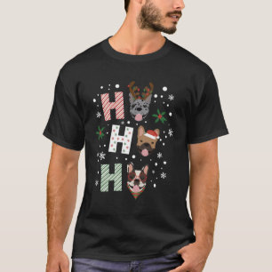 ホーホーフランスのブルドッグメリークリスマス Tシャツ
