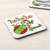ホーホーホリデイサンタズクリスマス小妖精や小人 コースター (左側)