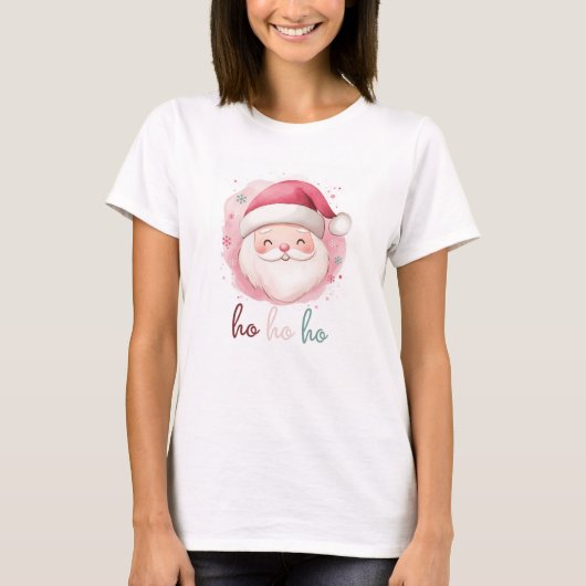 ホーホーホーかわいいサンタシャツ Tシャツ (正面)