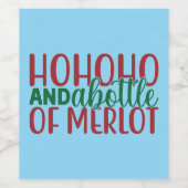 ホーホーホーとメルロのボトル ワインラベル (シングルラベル)