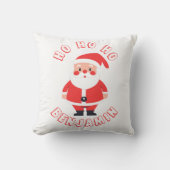 ホーホーホーサンタ少年名 赤 クッション (正面)