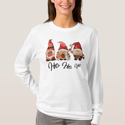 ホーホーホースリーサンタクリスマス格言シャツ Tシャツ (正面)