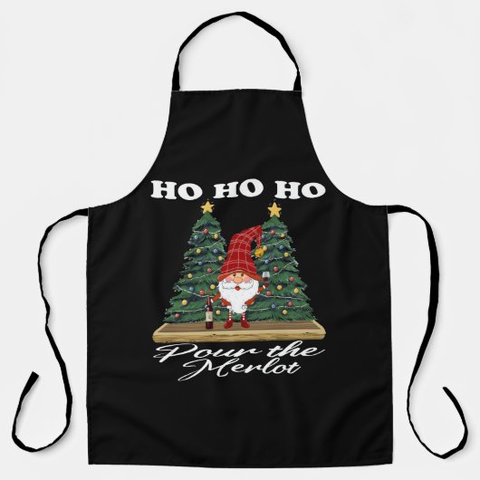 ホーホーホーホクリスマス格言ポアザメルロ エプロン (正面)