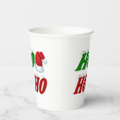 ホーホーホーホーサンタハットクリスマスタイポグラフィ 紙コップ (右)