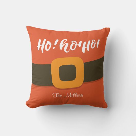 ホーホーホーホーサンタベルパーソナライズされたト クッション (正面)