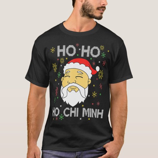 ホーホーホーホーチミンアジアンベトナムサンタクロースChr Tシャツ (正面)