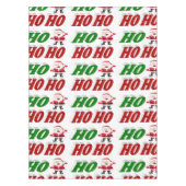 ホーホーホーホーホーサンタクロースクリスマスタイポグラフィ テーブルクロス (正面)
