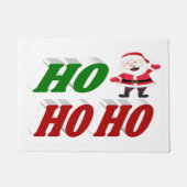 ホーホーホーホーホーサンタクロースクリスマスタイポグラフィ ドアマット (正面)