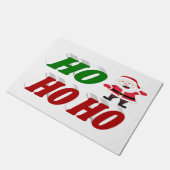 ホーホーホーホーホーサンタクロースクリスマスタイポグラフィ ドアマット (アングル)