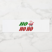 ホーホーホーホーホーサンタクロースクリスマスタイポグラフィ ペットボトルラベル (シングルラベル)