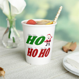 ホーホーホーホーホーサンタクロースクリスマスタイポグラフィ 紙コップ