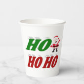 ホーホーホーホーホーサンタクロースクリスマスタイポグラフィ 紙コップ (裏面)