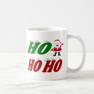 ホーホーホーホーホーサンタクロースクリスマスハーフタイポグラフィ コーヒーマグカップ