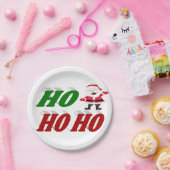 ホーホーホーホーホーサンタクロースタイポグラフィクリスマス ペーパープレート (パーティー)