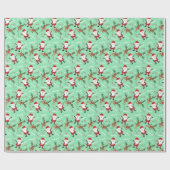 ホーホーホーホーホーサンタクローストナカイ飴の模様 ラッピングペーパー (フラット)