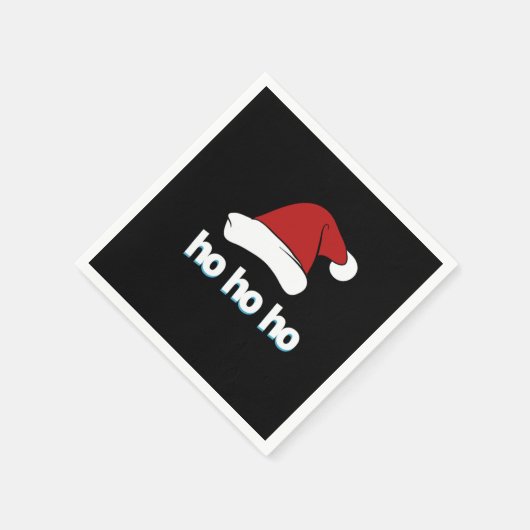 ホーホーホーホーホーサンタクロースハットクリスマスクリスマスビベス スタンダードカクテルナプキン (角)