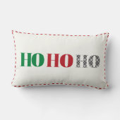 ホーホーホーホーホーサンタグリーティングホリデークリスマス ランバークッション (裏面)