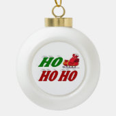 ホーホーホーホーホーサンタズライクリスマスタイポグラフィ セラミックボールオーナメント (正面)