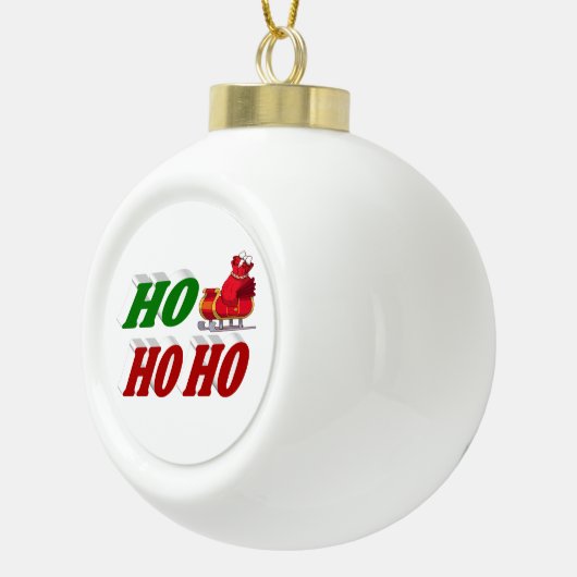 ホーホーホーホーホーサンタズライクリスマスタイポグラフィ セラミックボールオーナメント (右)