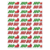 ホーホーホーホーホーサンタズライクリスマスタイポグラフィ テーブルクロス (正面)